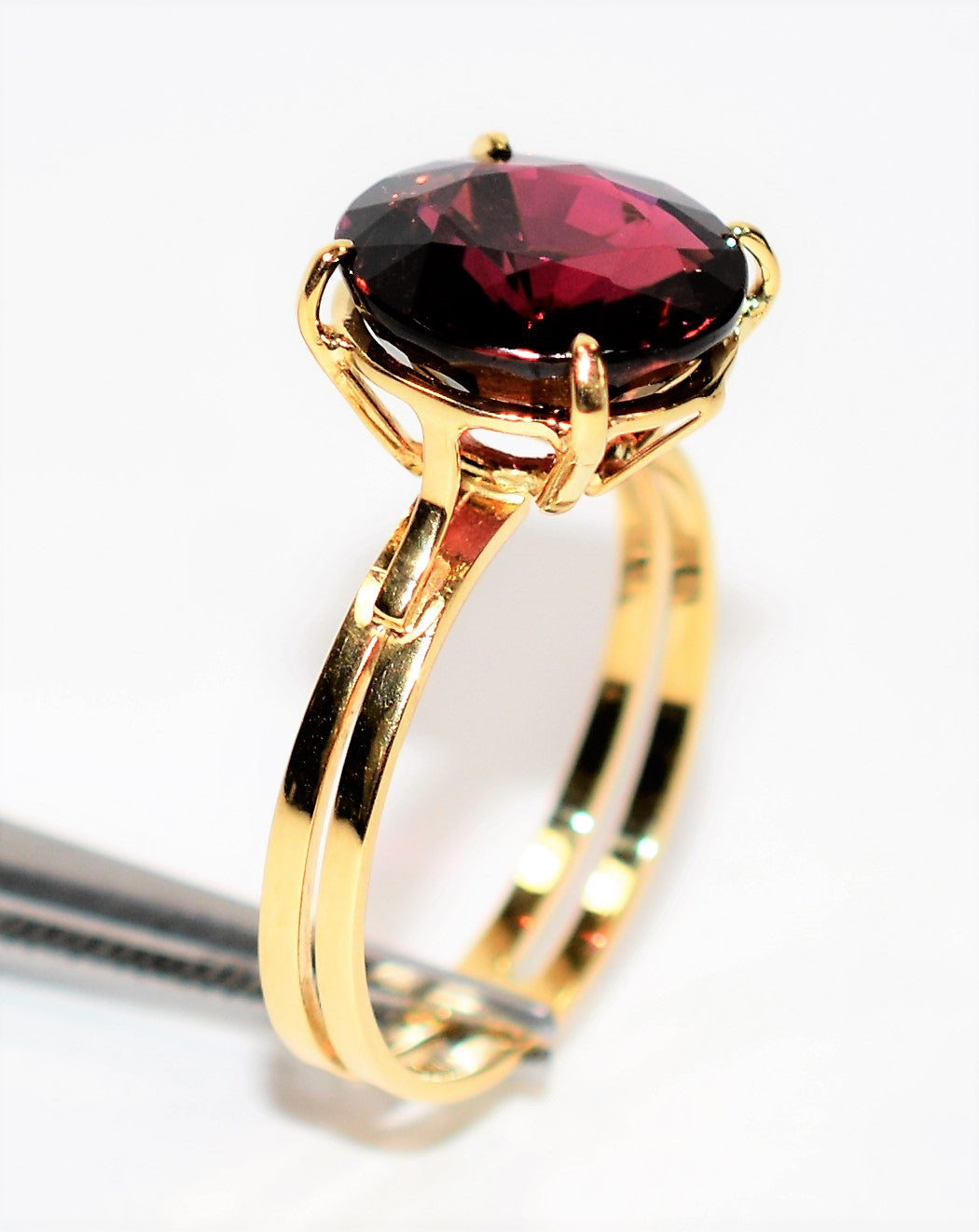 Natural Rubellite Ring 18K Solid Gold 4.48ct Pink Tourmaline Ring Solitaire Ring Women's Ring Statement Ring Estate Jewelry Cocktail Ring