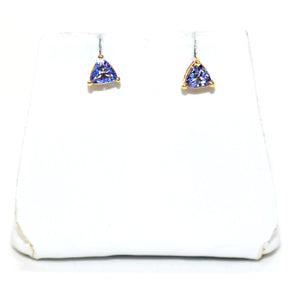 Natural Tanzanite Earrings 14K Solid Gold .36tcw Gemstone Earrings Birthstone Earrings Stud Earrings Solitaire Earrings Purple Earrings