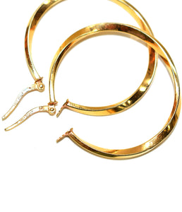 14K Solid Gold 2.50mm Hoop Earrings Gold Hoops Gold Earrings Twist Hoops Statement Earrings Vintage Earrings Estate Jewellery Estate Earrings