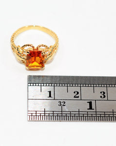 Natural Honey Citrine Natural 14K Gold 1.92ct Gemstone Ring Solitaire Ring Statement Ring Birthstone Ring Orange Ring Vintage Ring Estate