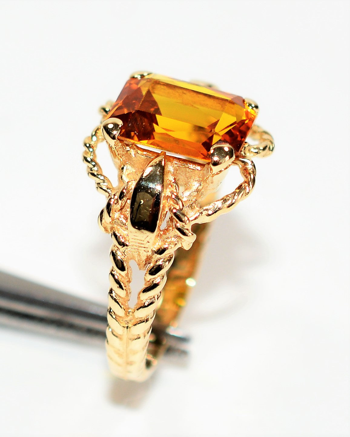 Natural Honey Citrine Natural 14K Gold 1.92ct Gemstone Ring Solitaire Ring Statement Ring Birthstone Ring Orange Ring Vintage Ring Estate