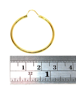 14K Solid Gold 28mm Hoop Earrings Gold Hoops Gold Earrings Shiny Hoops Polished Hoops Statement Earrings Vintage Earrings Estate Jewellery