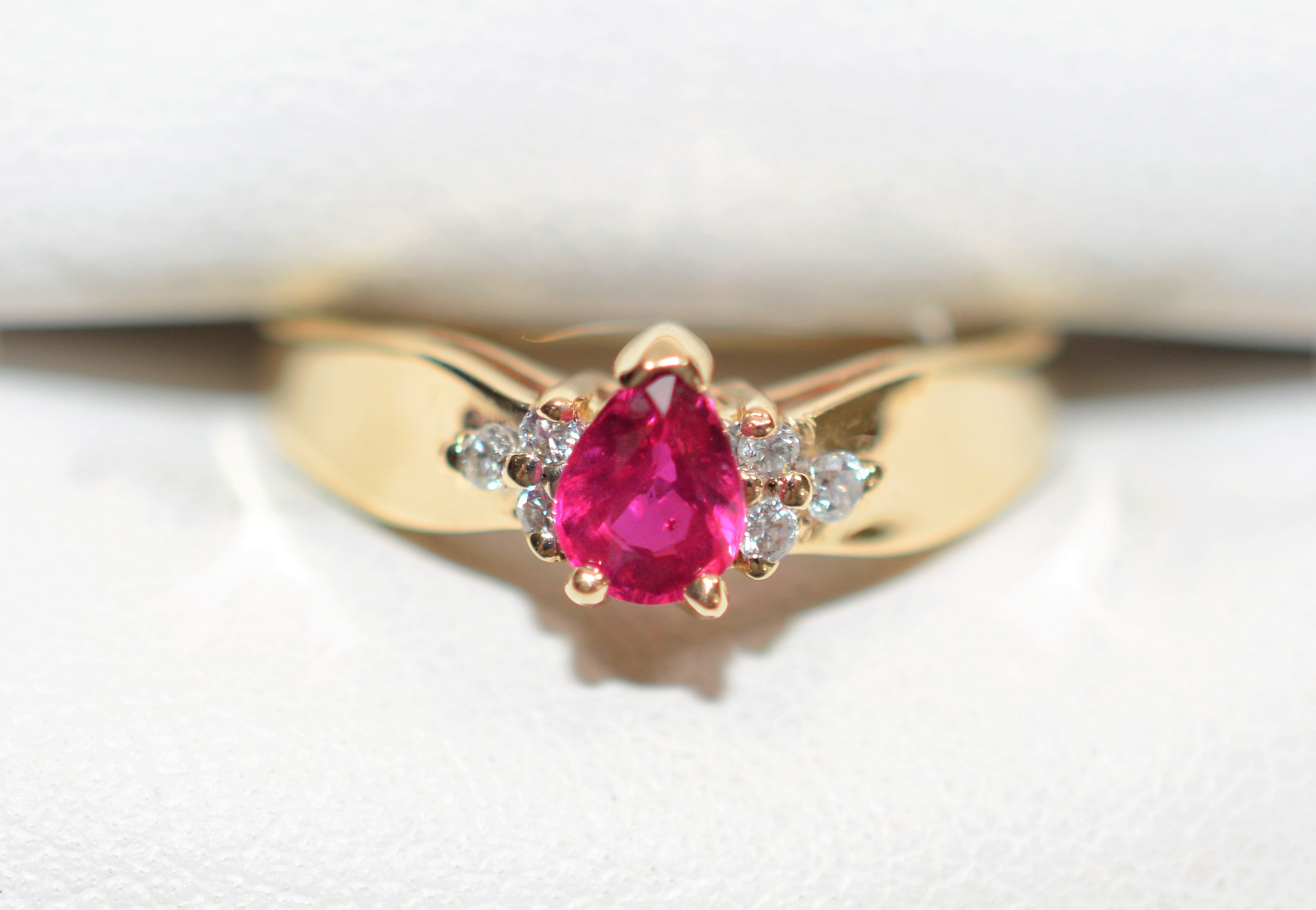 Certified Natural Ruby & Diamond Ring 10K Solid Gold .48tcw Gemstone Anniversary Estate Jewelry