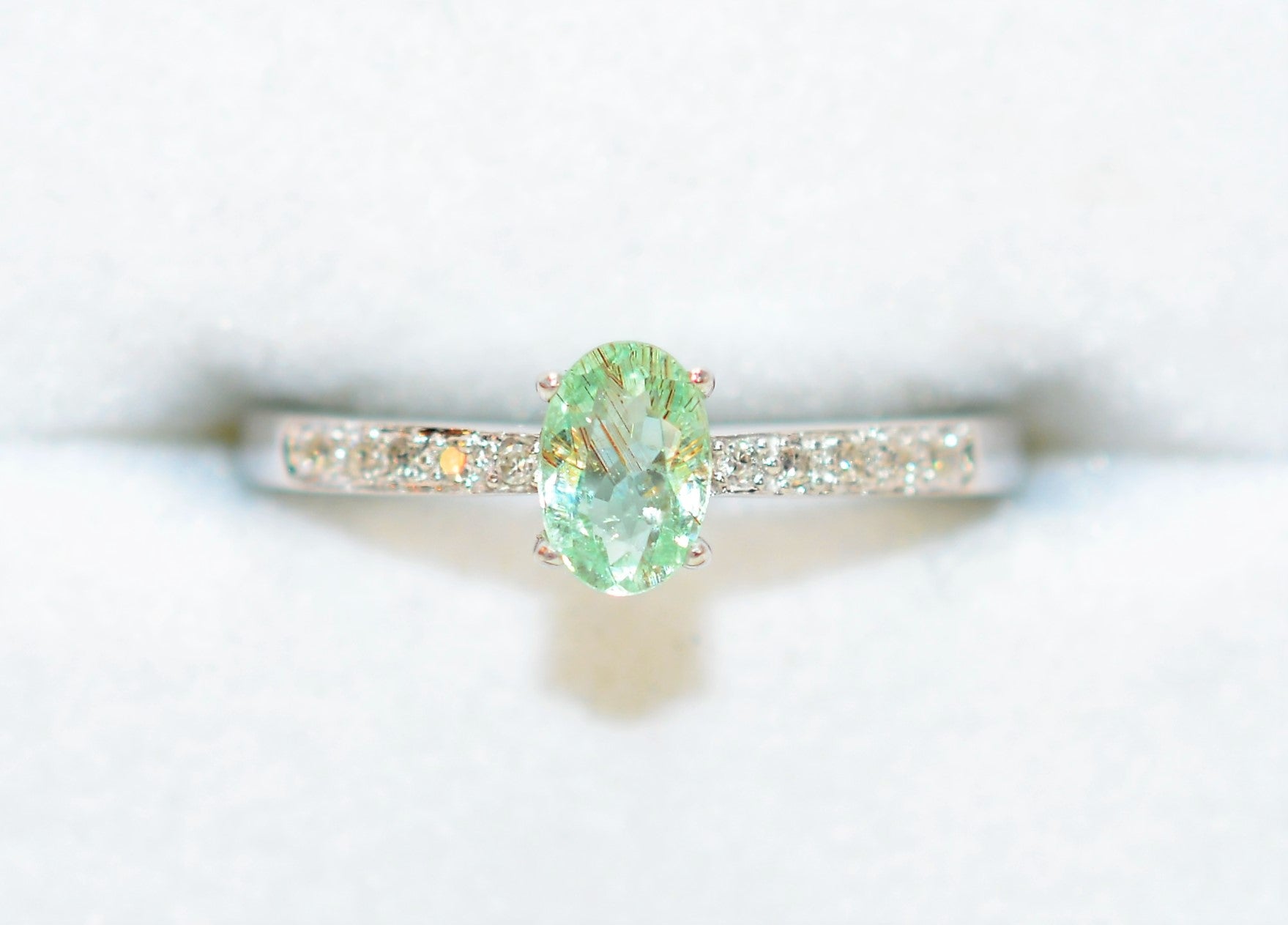 Natural Paraiba Tourmaline & Diamond Ring 14K White Gold .60tcw Gemstone Engagement Women's Ring Ladies Promise Ring Fine Estate Jewelry