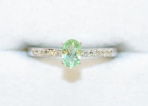 Natural Paraiba Tourmaline & Diamond Ring 14K White Gold .60tcw Gemstone Engagement Women's Ring Ladies Promise Ring Fine Estate Jewelry