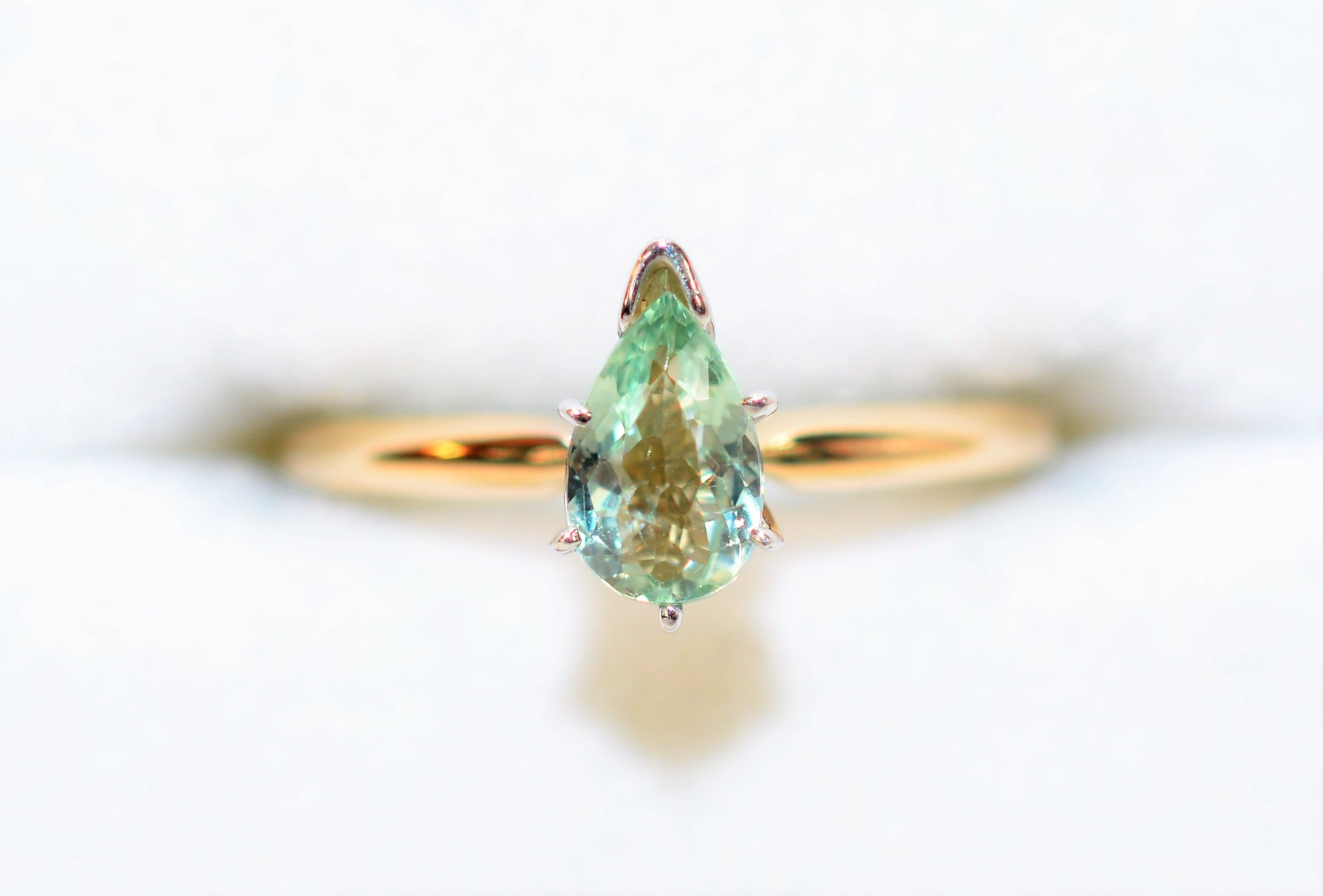 Natural Paraiba Tourmaline Ring 14K Solid Gold .62ct Solitaire Engagement Ring Gemstone Ring Bridal Jewelry Birthstone Ring Statement Ring