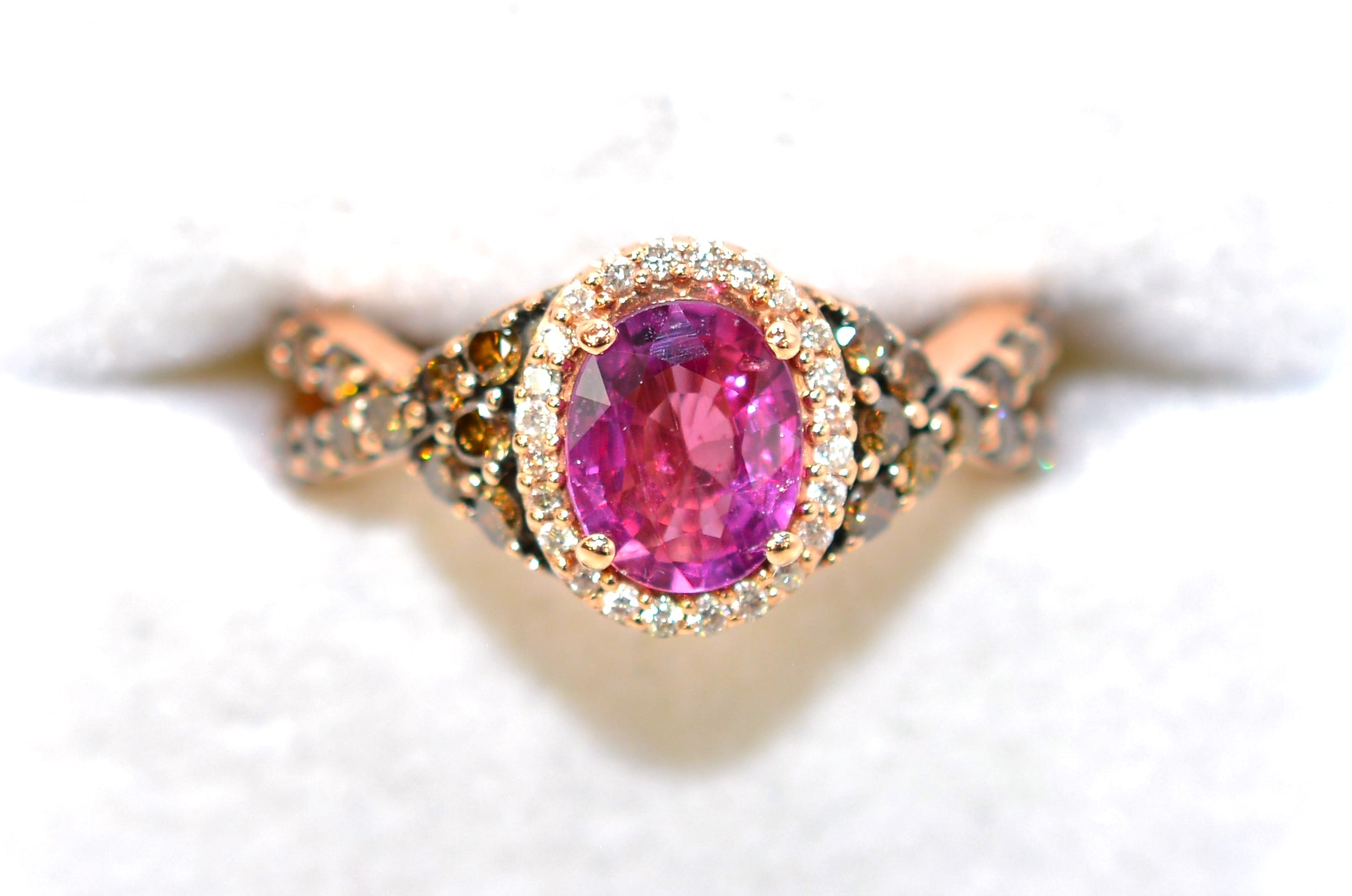 LeVian Natural Magenta Umba Sapphire & Diamond Ring 14K Solid Rose Gold 1.82tcw Sapphire Ring Statement Ring Statement Ring Cocktail Ring