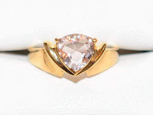 Natural Morganite Ring 10K Solid Gold 1.46ct Pink Ring Gemstone Ring Solitaire Ring Cocktail Ring Statement Ring Ladies Ring Women's Ring