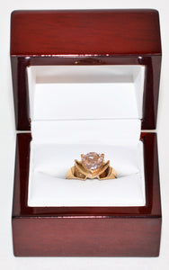 Natural Morganite Ring 10K Solid Gold 1.70ct Pink Ring Gemstone Ring Solitaire Ring Cocktail Ring Statement Ring Ladies Ring Women's Ring