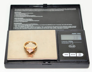 Natural Morganite Ring 10K Solid Gold 1.70ct Pink Ring Gemstone Ring Solitaire Ring Cocktail Ring Statement Ring Ladies Ring Women's Ring