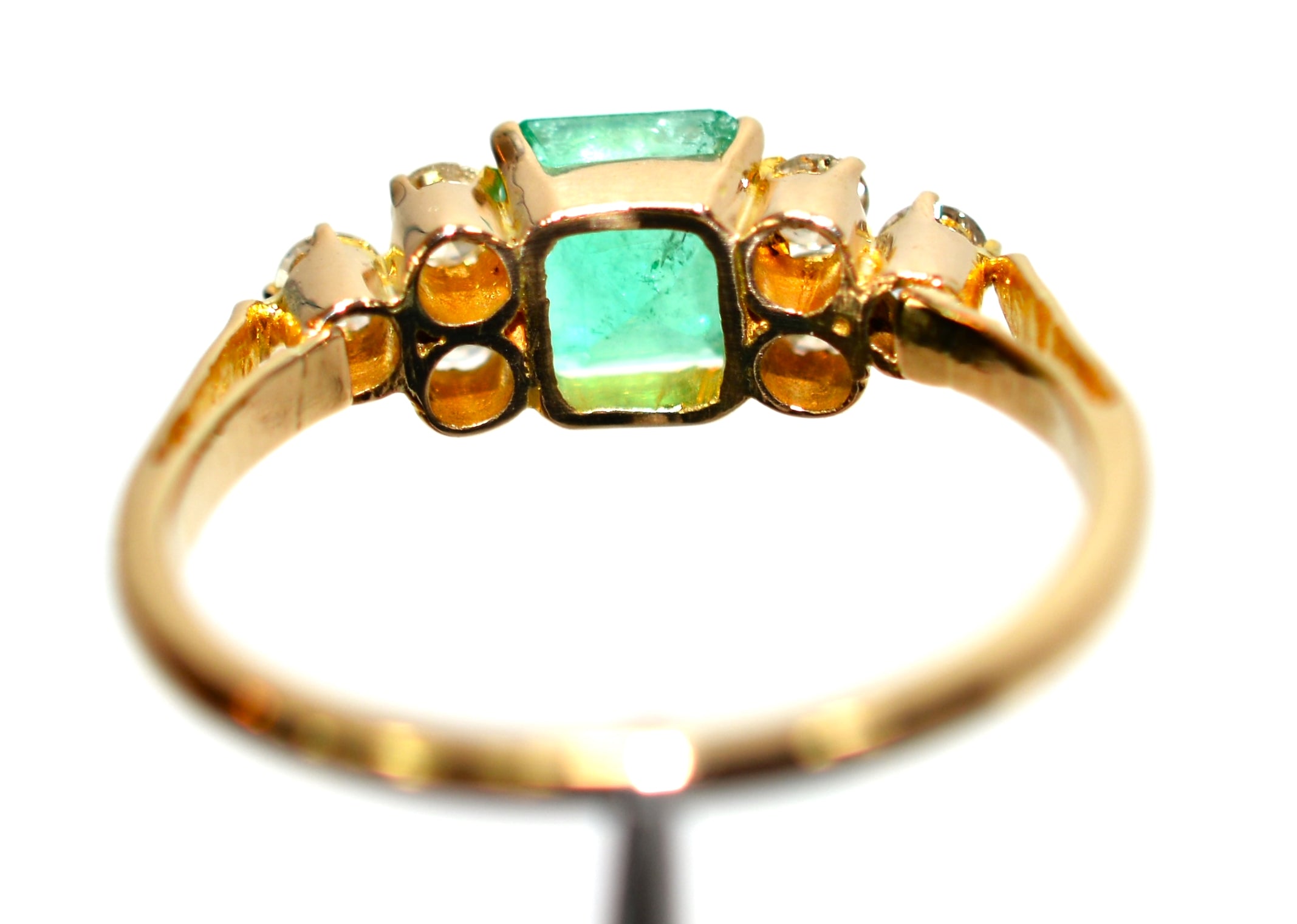 Natural Colombian Emerald & Diamond Ring 18K Solid Gold 1.18tcw Emerald Ring Birthstone Ring Green Ring Statement Ring Cocktail Ring Estate