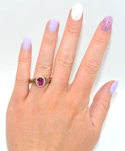 LeVian Natural Magenta Umba Sapphire & Diamond Ring 14K Solid Rose Gold 1.82tcw Sapphire Ring Statement Ring Statement Ring Cocktail Ring
