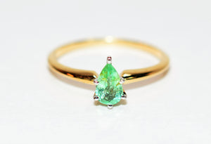 Natural Paraiba Tourmaline Ring 14K Solid Gold .40ct Engagement Ring Gemstone Ring Solitaire Ring Birthstone Ring Stackable Ring Promise