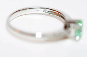 Natural Paraiba Tourmaline & Diamond Ring 14K White Gold .60tcw Gemstone Engagement Women's Ring Ladies Promise Ring Fine Estate Jewelry