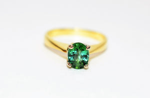 Natural Paraiba Tourmaline Ring 18K Solid Gold .96ct Solitaire Ring Engagement Ring Birthstone Ring Statement Ring Cocktail Ring Jewelry