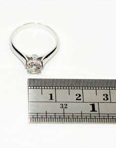 GIA Certified Natural Diamond Ring 14K Solid White Gold .53tcw Rose Cut GIA Diamond Engagement Ring Wedding Ring Bridal Jewelry Women's Ring
