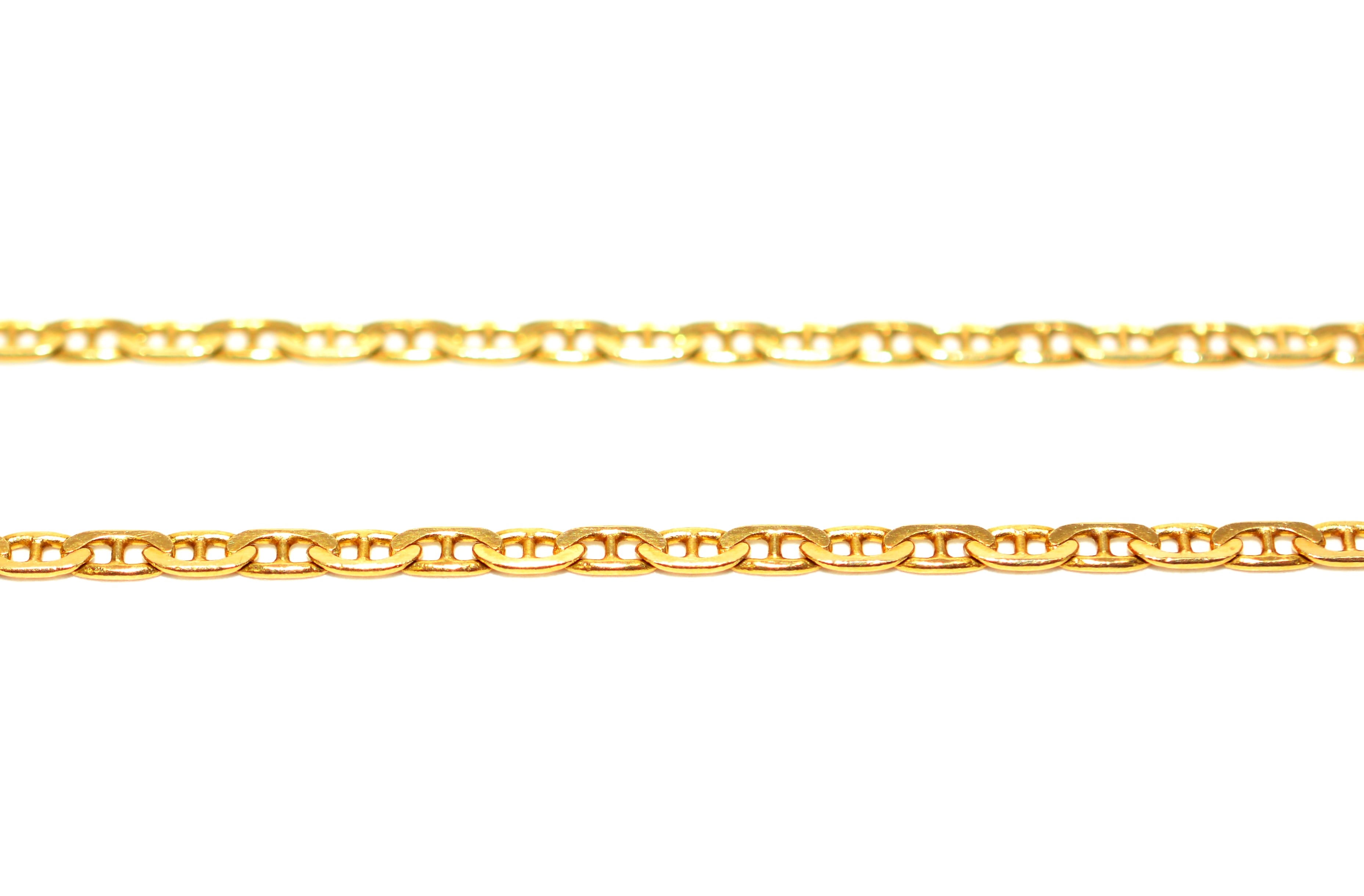 14K Solid Gold Mariner Chain Necklace 18" 3.3g 1.75mm Chain Gold Chain Vintage Jewelry Unisex Estate Jewelry Fine Jewelry Fine Jewellery