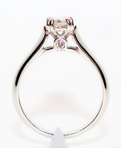 GIA Certified Natural Diamond Ring 14K Solid White Gold .53tcw Rose Cut GIA Diamond Engagement Ring Wedding Ring Bridal Jewelry Women's Ring