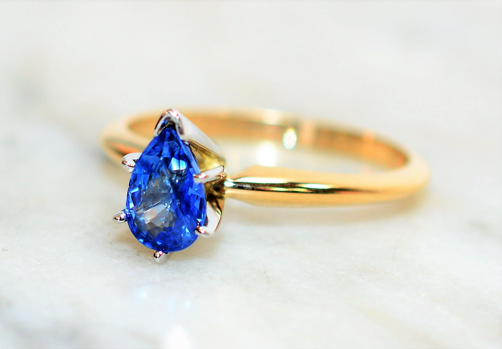 Natural Ceylon Sapphire Ring 14K Solid Gold .85ct Sri Lankan Sapphire Ring Solitaire Ring Engagement Ring Bridal Jewelry Wedding Ring Promise