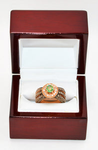 Limited Edition Trunk Special LeVian Natural Paraiba Tourmaline & Chocolate Diamond Ring 14K Rose Gold Color 2.21tcw Cocktail Ring