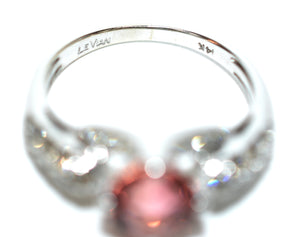 LeVian Natural Pink Tourmaline & Diamond 14K Solid White Gold 1.99tcw Tourmaline Ring Designer Ring Pink Ring Engagement Ring Bridal Jewelry