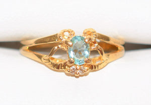 Natural Paraiba Tourmaline Ring 18K Solid Gold .50ct Solitaire Ring Women's Ring Butterfly Ring Gemstone Ring Birthstone Ring Fine Jewelry