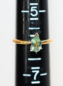 Natural Paraiba Tourmaline Ring 14K Solid Gold .62ct Solitaire Engagement Ring Gemstone Ring Bridal Jewelry Birthstone Ring Statement Ring