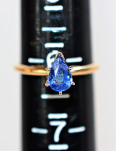 Natural Ceylon Sapphire Ring 14K Solid Gold .85ct Sri Lankan Sapphire Ring Solitaire Ring Engagement Ring Bridal Jewelry Wedding Ring Promise