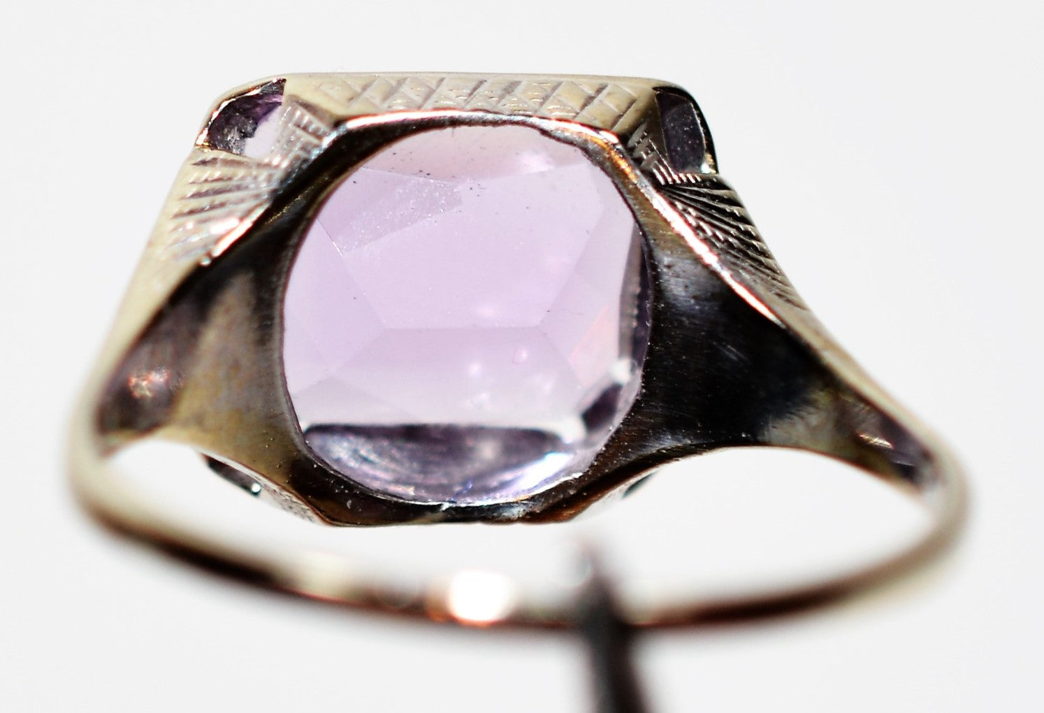 Natural Amethyst Ring 14K Solid White Gold 2.68ct Antique Ring Birthstone Ring Purple Ring Art Deco Ring Solitaire Ring Women’s Ring Estate