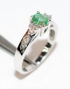 Natural Paraiba Tourmaline & Diamond Ring 14K White Gold .68tcw Gemstone Statement Women's Fine Jewelry Estate Jewellery Engagement Ringewellery Engagement Ring