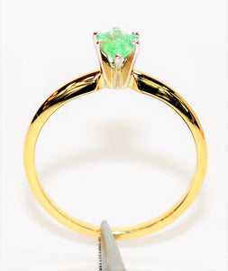 Natural Paraiba Tourmaline Ring 14K Solid Gold .40ct Engagement Ring Gemstone Ring Solitaire Ring Birthstone Ring Stackable Ring Promise