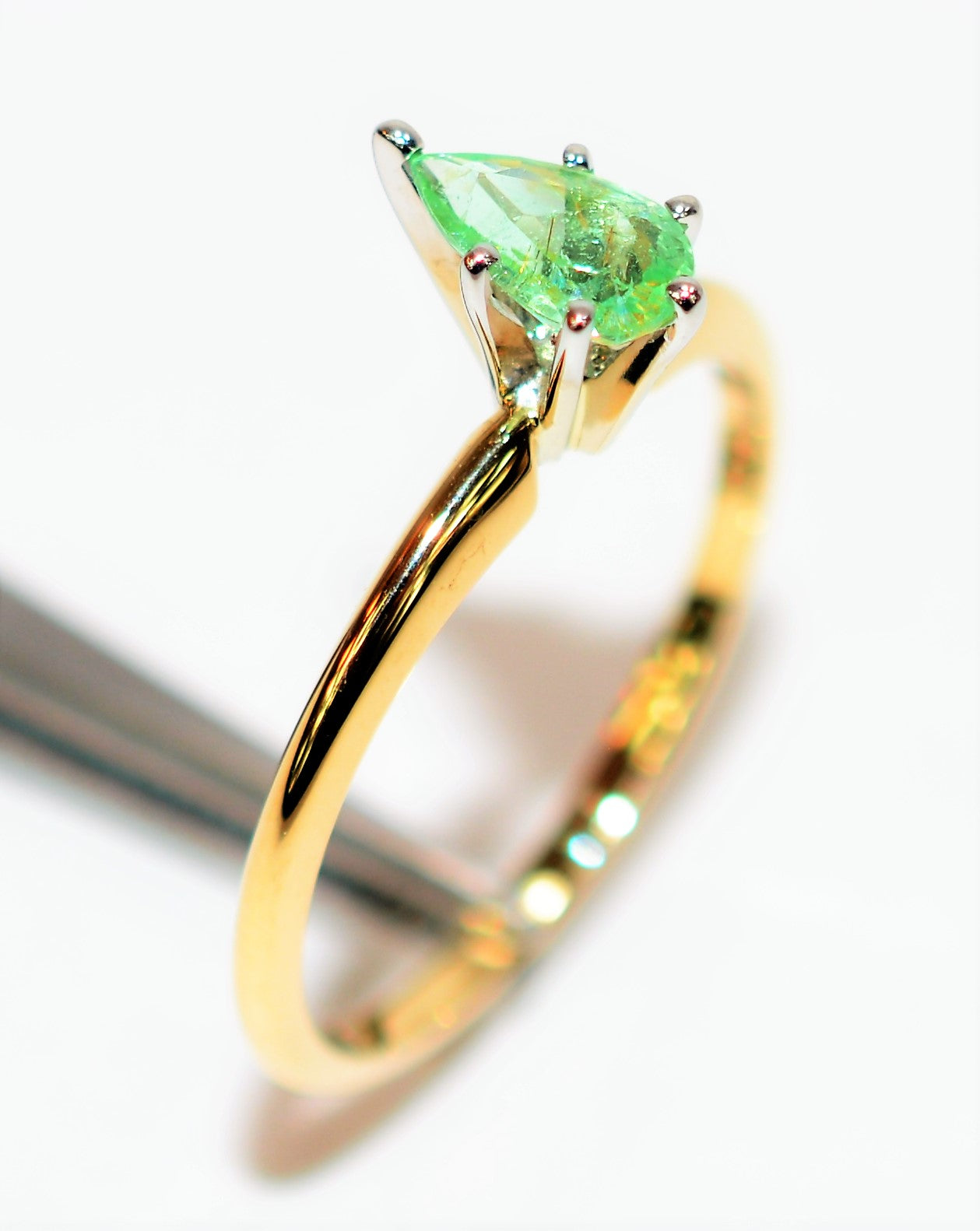Natural Paraiba Tourmaline Ring 14K Solid Gold .40ct Engagement Ring Gemstone Ring Solitaire Ring Birthstone Ring Stackable Ring Promise