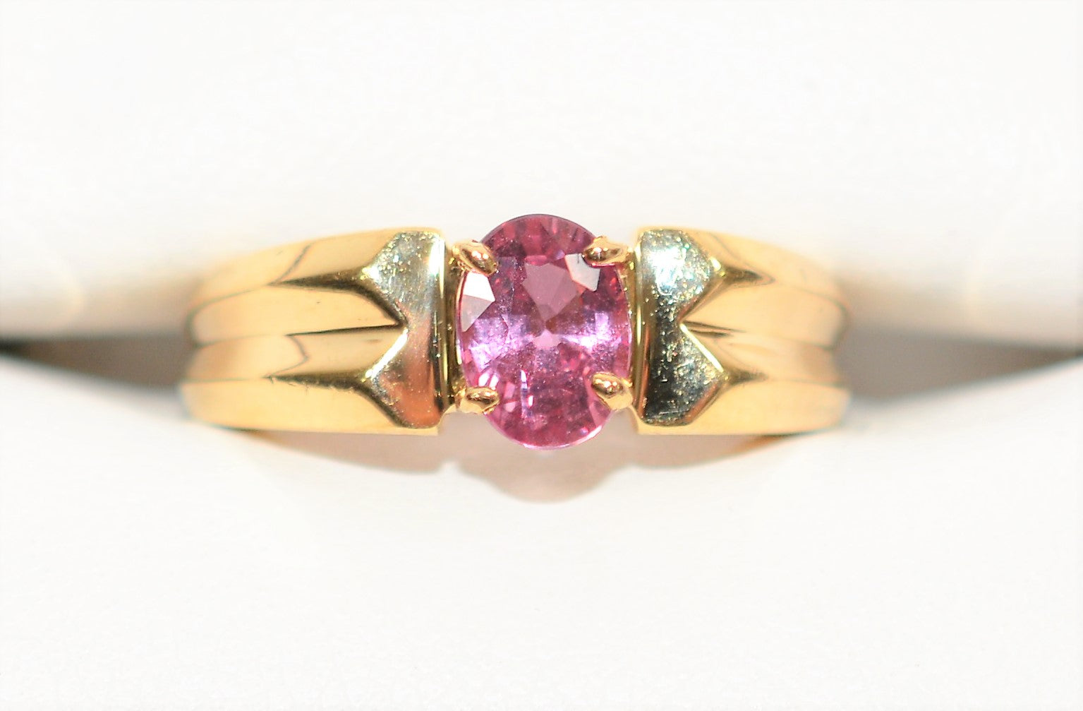 Natural Padparadscha Sapphire Ring 14K Solid Gold 1ct Solitaire Ring Gemstone Ring Pink Ring Engagement Ring Vintage Ring Estate Jewellery