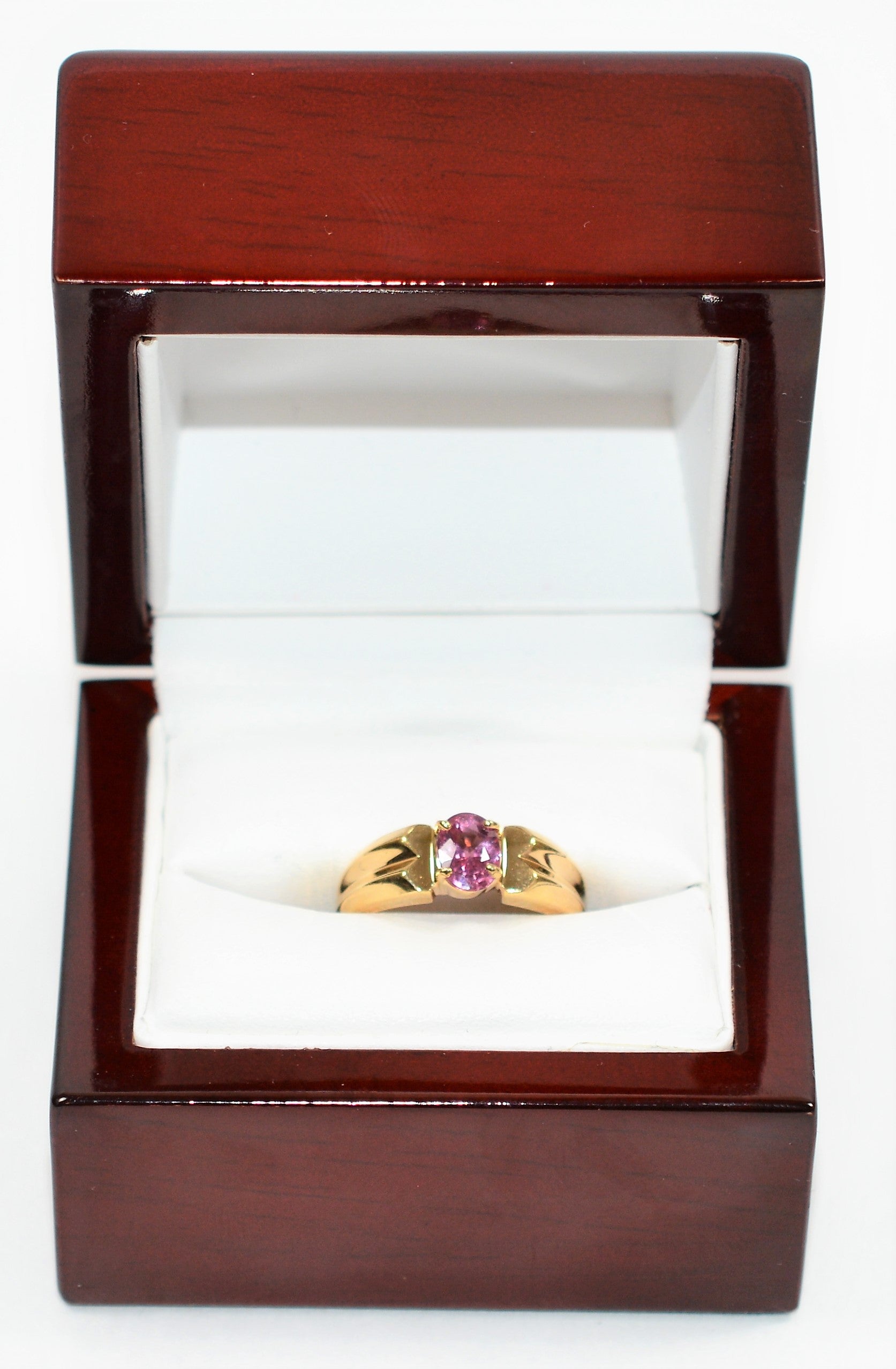 Natural Padparadscha Sapphire Ring 14K Solid Gold .98ct Solitaire Ring Gemstone Ring Pink Ring Engagement Ring Vintage Ring Estate Jewellery