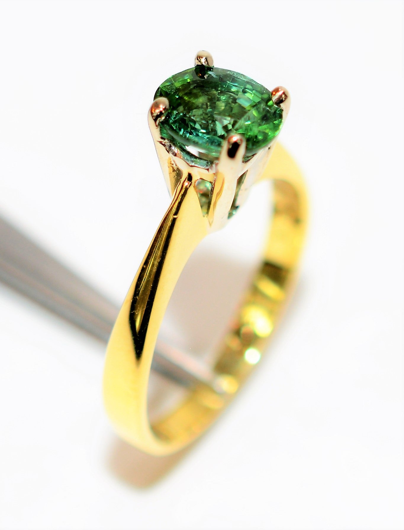 Natural Paraiba Tourmaline Ring 18K Solid Gold .96ct Solitaire Ring Engagement Ring Birthstone Ring Statement Ring Cocktail Ring Jewelry