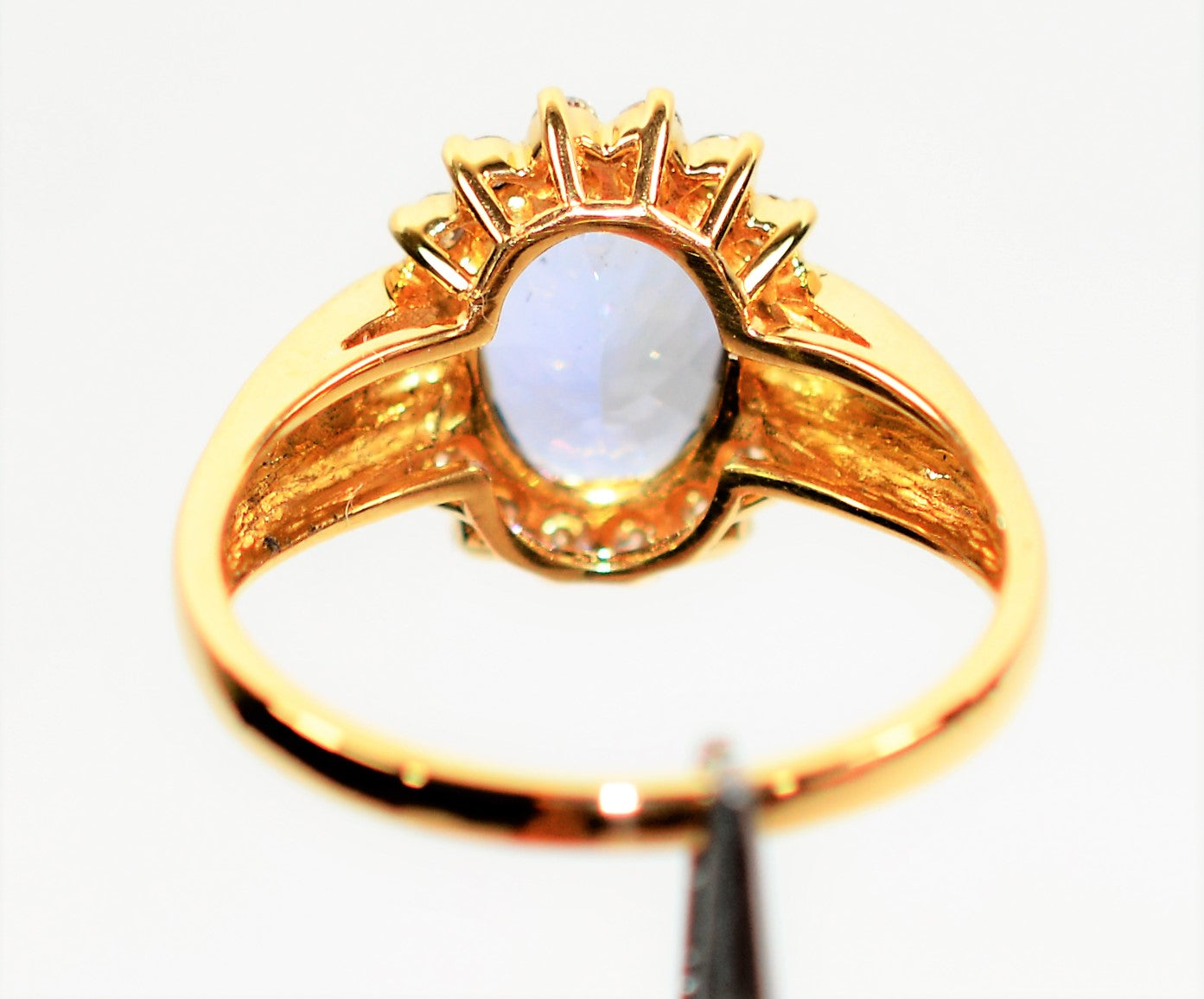 Certified Natural D'Block Tanzanite & Diamond Ring 18K Solid Gold 2.11tcw Birthstone Ring Vintage Ring Estate Ring Fine Jewelry Women's Ring