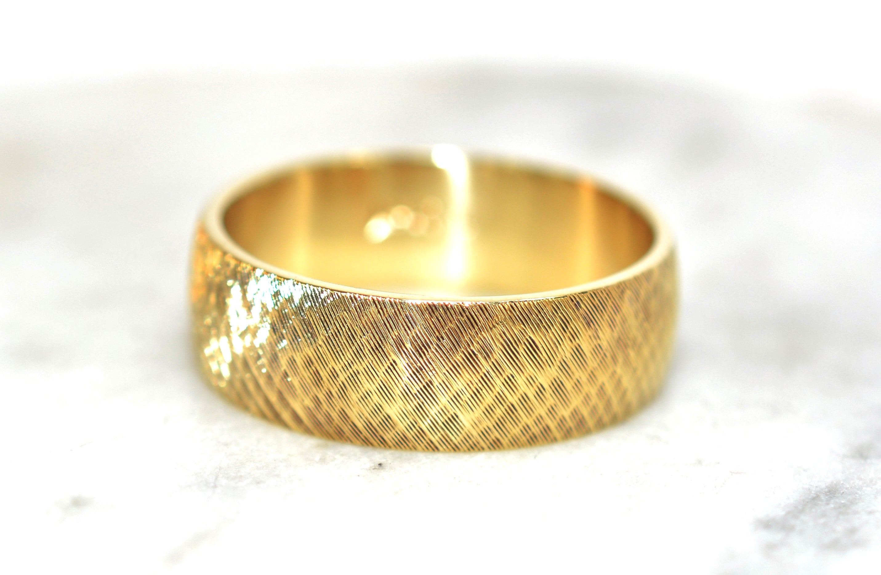 14K Solid Gold Ring Band Ring Wedding Band Wedding Ring Gold Band Bridal Jewelry Mens Ring Vintage Ring Estate Jewelry Matte Gold Band Fine