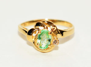 Natural Paraiba Tourmaline & Diamond Ring 14K Solid Gold .48tcw Gemstone Birthstone Women's Estate Jewelry Promise Ring Fine Jewellery