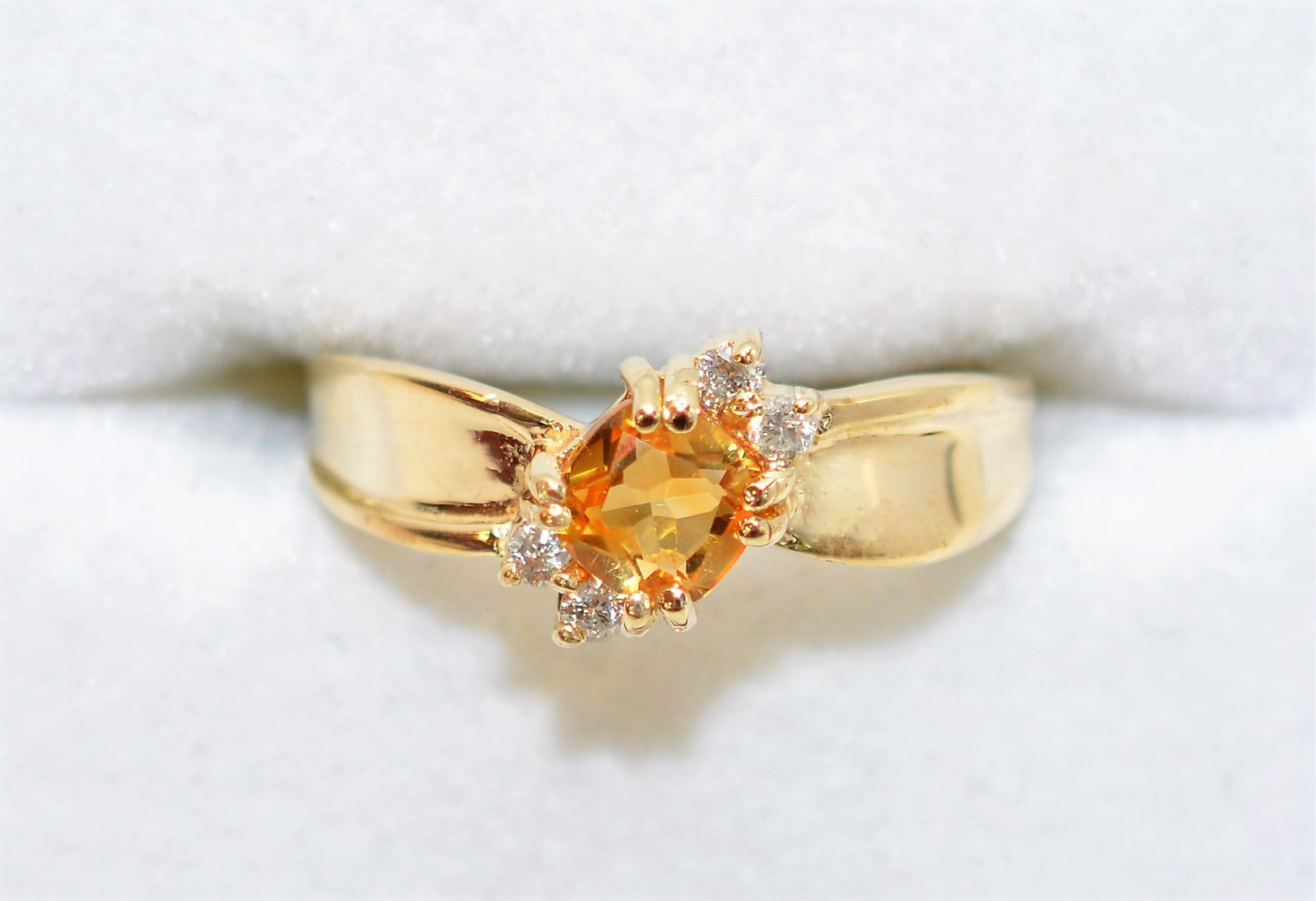 Natural Orange Sapphire & Diamond Ring 10K Solid Gold 1.06tcw September Birthstone Ring Gemstone Ring Orange Ring Women's Ring Ladies Ring