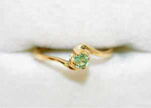 Natural Paraiba Tourmaline Ring 10K Solid Gold .17ct Solitaire Ring Gemstone Ring Women's Ring Birthstone Ring Fine Jewelry Engagement Ring