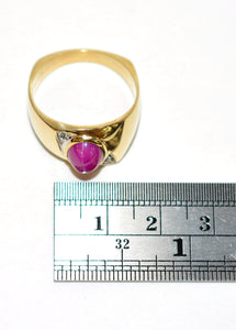 Linde Star Sapphire & Diamond Ring 14K Solid Gold 2.53tcw Gemstone Ring Statement Ring Cocktail Ring Birthstone Ring Vintage Ring Estate