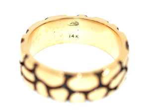 14K Solid Gold Ring Band Ring Wedding Ring Wedding Band Mens Ring Mens Band Black Rhodium Gold Bridal Jewelry Stackable Ring Vintage Ring