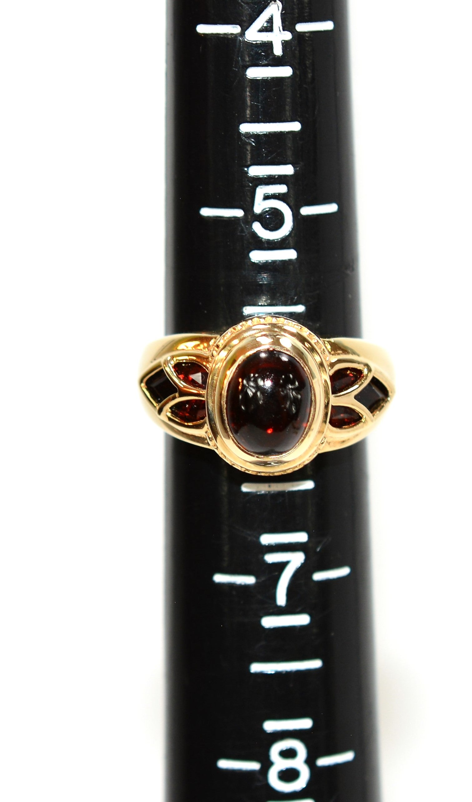 Natural Garnet Ring 10K Solid Gold 2.76tcw Birthstone Ring Ladies Ring Cabochon Ring Gemstone Ring Red Ring Cocktail Ring Statement Ring