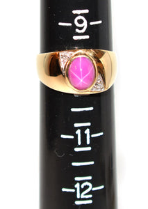 Linde Star Sapphire & Diamond Ring 14K Solid Gold 2.53tcw Gemstone Ring Statement Ring Cocktail Ring Birthstone Ring Vintage Ring Estate