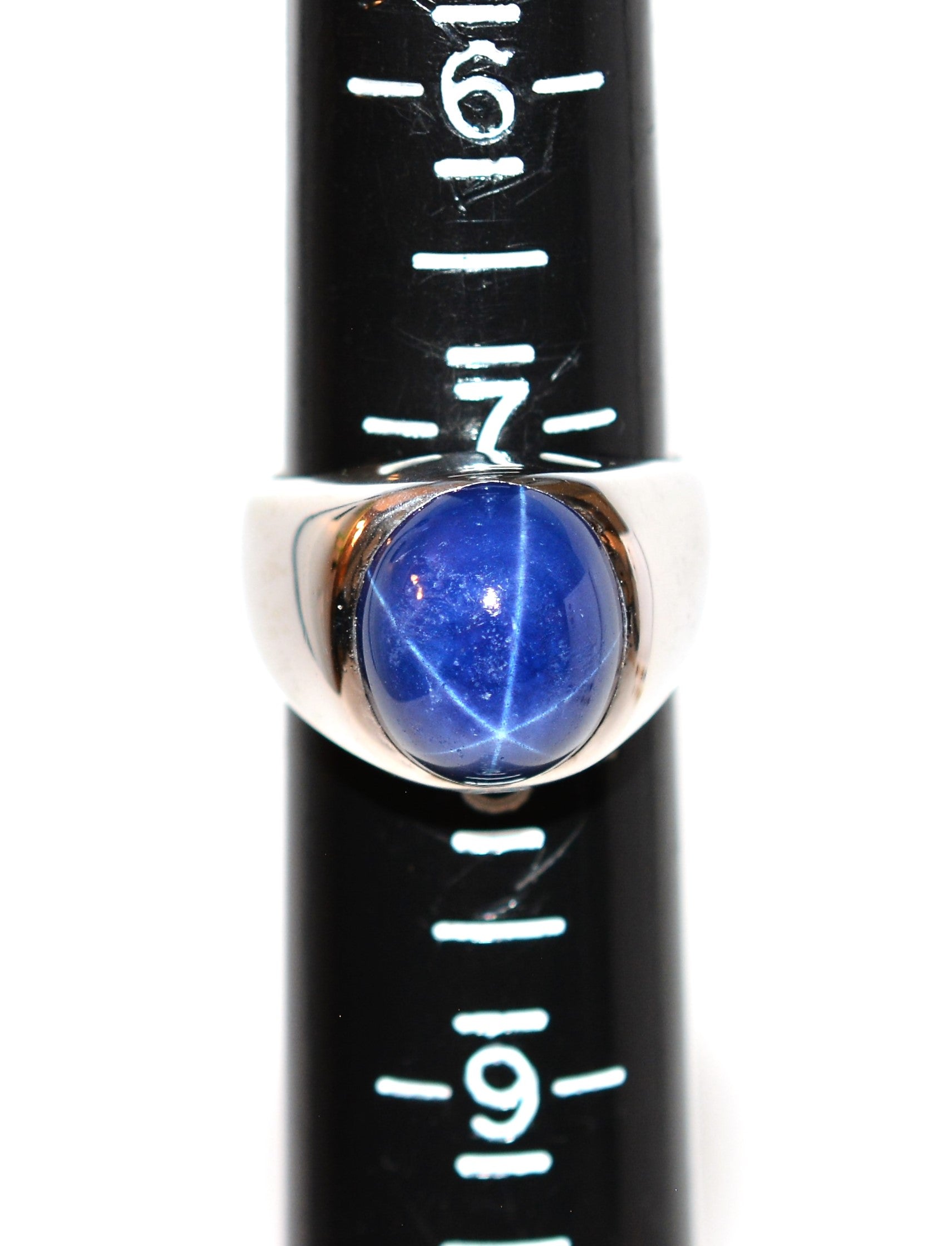 Linde Star Sapphire Ring 14K Solid White Gold 10.49ct Men's Ring Gemstone Ring Statement Ring Cocktail Ring Birthstone Ring Fine Vintage Ring