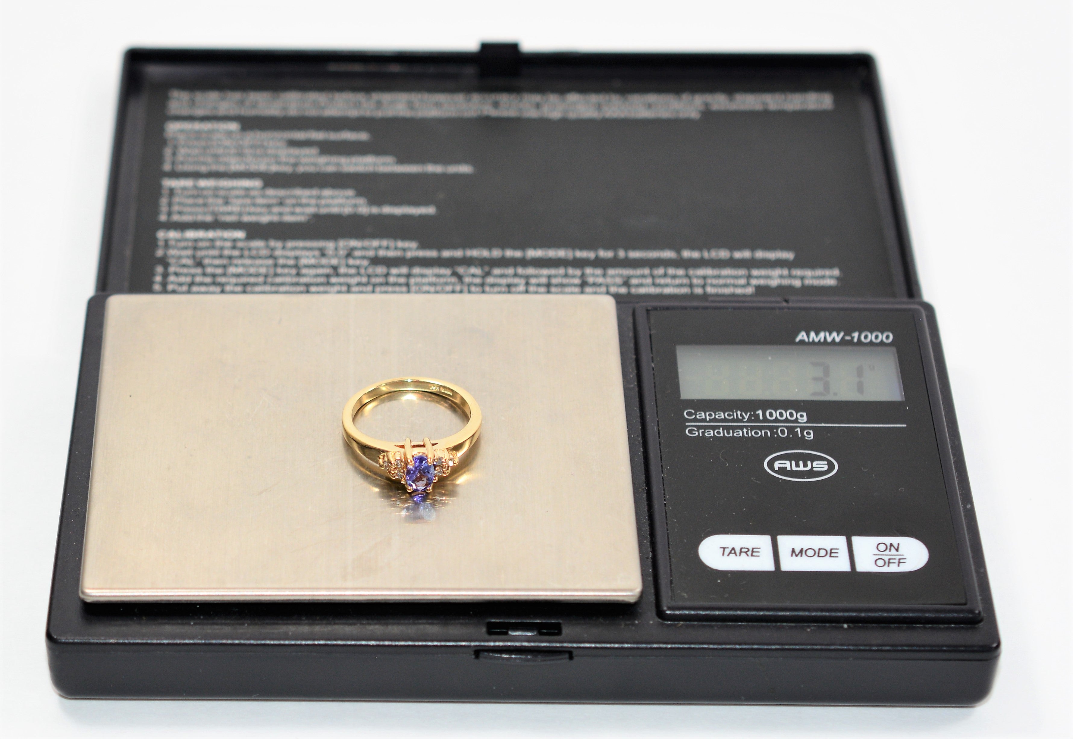 Natural Tanzanite & Diamond Ring 14K Solid Gold .76tcw Statement Ring Gemstone Ring December Birthstone Ring Ladies Ring Fine Estate Jewelry