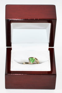 Certified Natural Tsavorite Garnet Ring 14K Solid White Gold 1.05ct Solitaire Ring Gemstone Ring Ladies Ring Women’s Ring January Birthstone