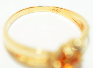 Natural Orange Sapphire & Diamond Ring 10K Solid Gold .76tcw September Birthstone Ring Gemstone Ring Orange Ring Women's Ring Ladies Ring