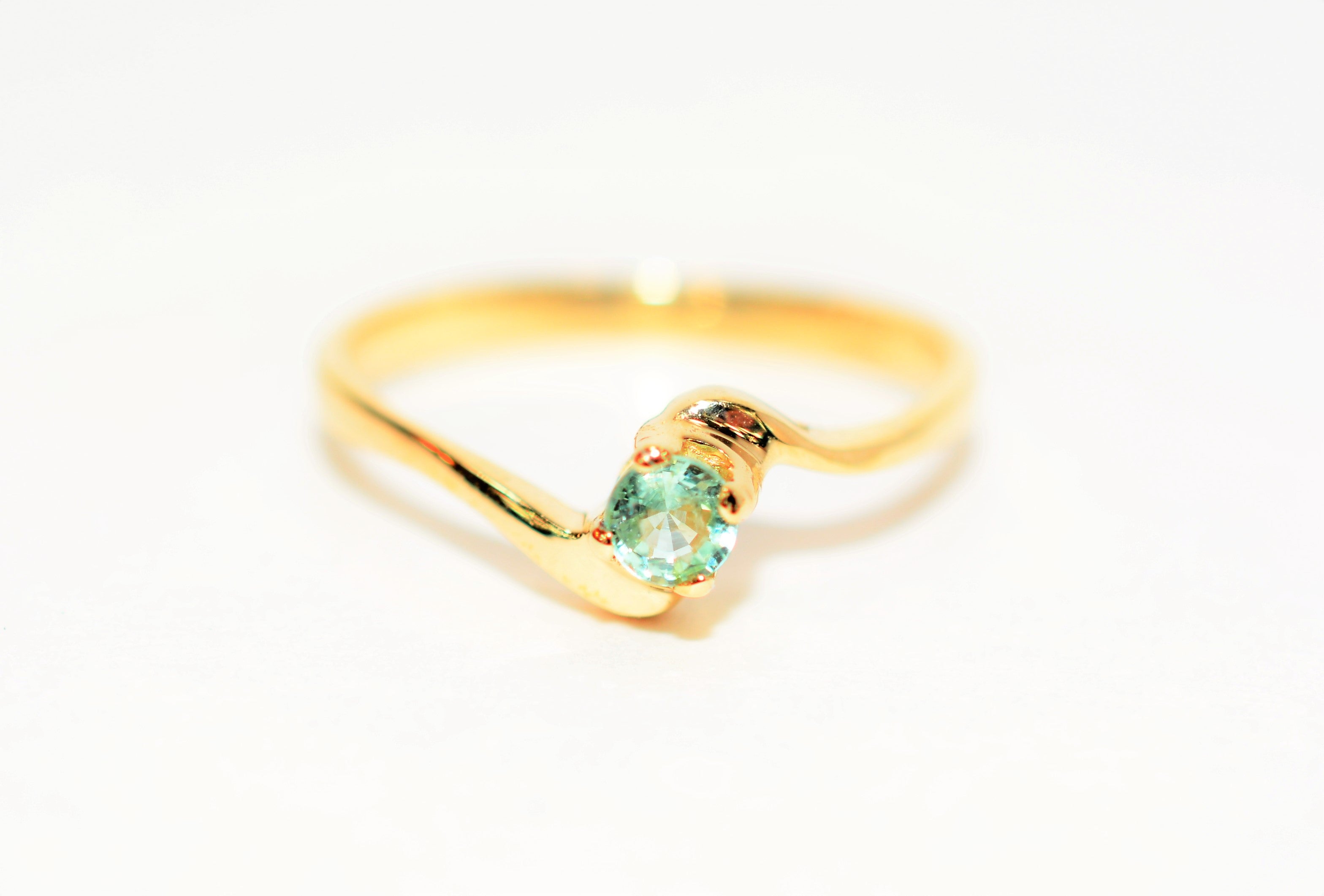 Natural Paraiba Tourmaline Ring 10K Solid Gold .22ct Solitaire Ring Gemstone Ring Women's Ring Birthstone Ring Fine Jewelry Engagement Ring
