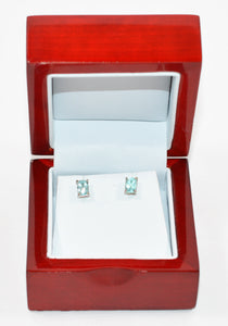 Natural Paraiba Tourmaline Earrings 10K Solid White Gold 1.50tcw Stud Earrings Blue Earrings Gemstone Earrings Solitaire Earrings Fine Jewelry